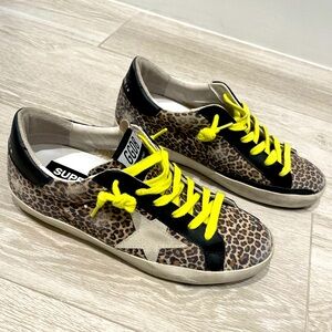 Golden Goose Leopard and Neon Sneakers Size 37